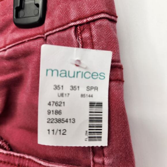 NWT Maurices Red Skinny Boyfriend Rolled Cuff Junior Women's Jeans 11/12 - Picture 5 of 10